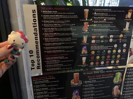 Menu at Boba My Tea cafe, Los Angeles, Nordhoff St