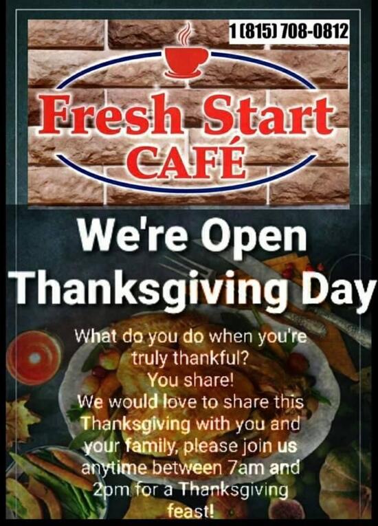 Menu at Fresh Start Cafe, Loves Park