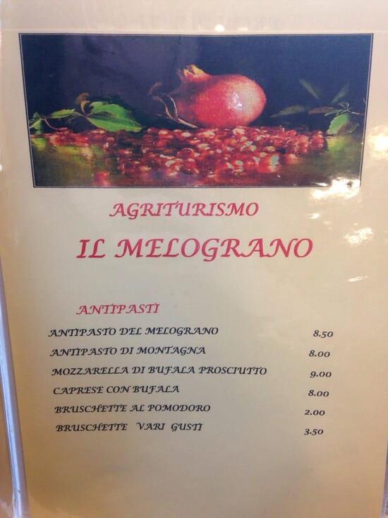 Speisekarte Von Il Melograno Pizza Velletri Via Appia Sud 151 Strada