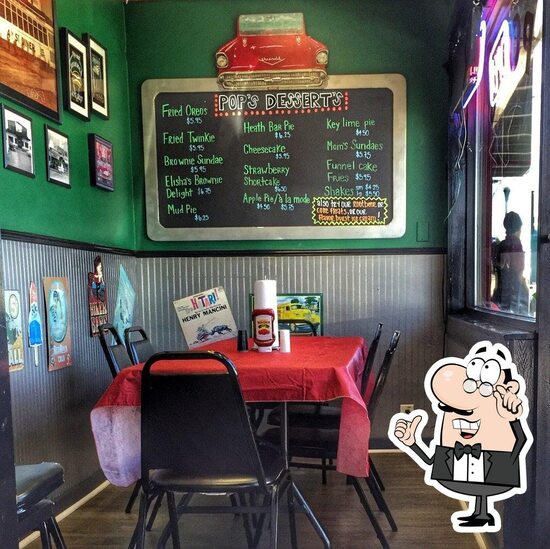Menu at Pop's Diner restaurant, Carolina Beach