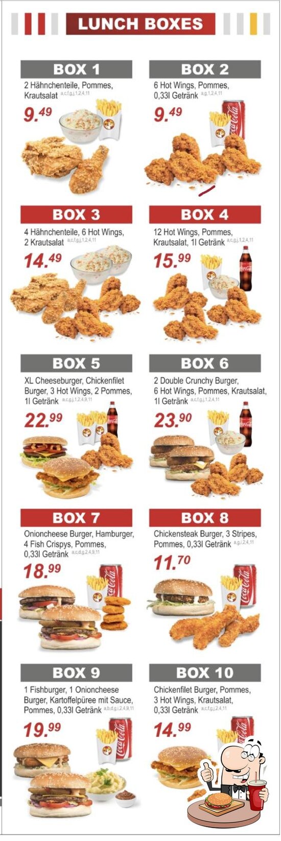 Speisekarte von Sticky's Fried Chicken (Halal) Ludwigshafen am Rhein