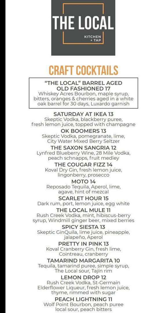 Menu at The Local Kitchen & Tap restaurant, Schaumburg