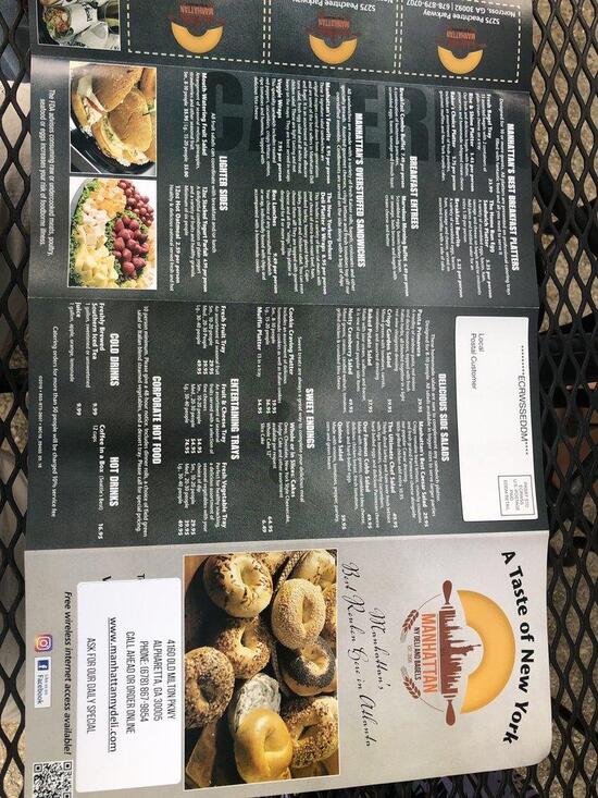 Menu at NY Deli & Bagels Alpharetta restaurant, Alpharetta
