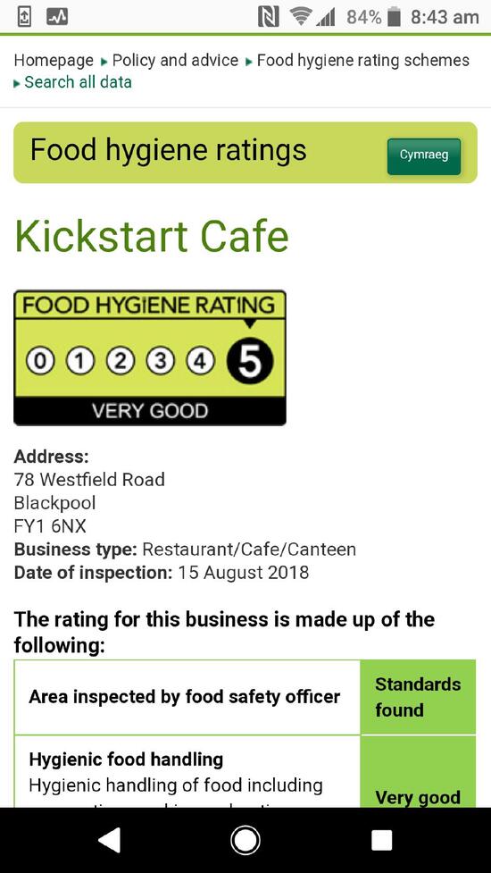 The Kickstart Cafe in Blackpool Restaurant reviews
