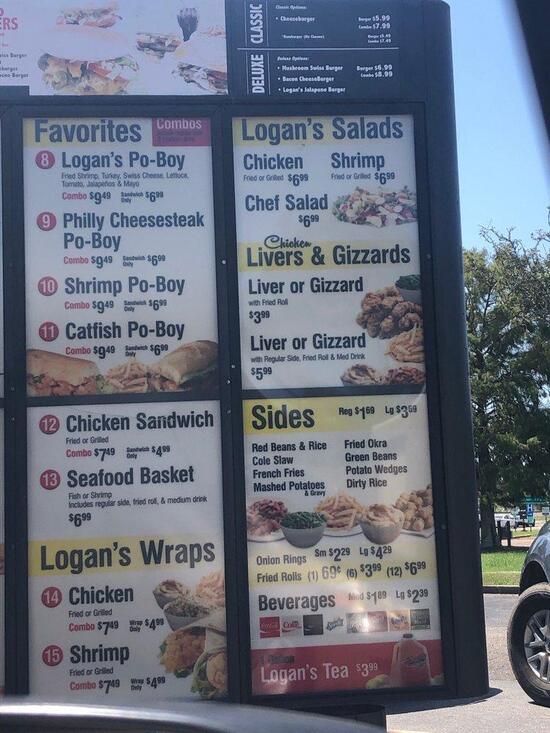 Menu at Logan's Famous Chicken and Tenders restaurant, Picayune