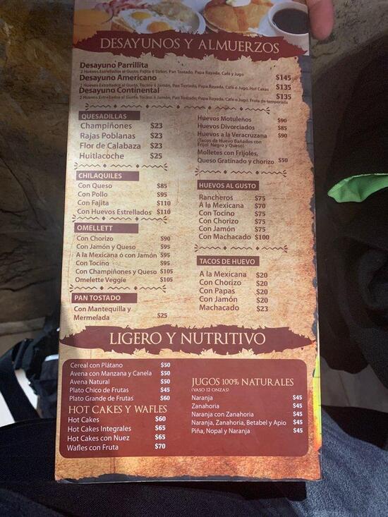 Menu at Laredo´s Parrillita restaurant, Nuevo Laredo, Av. Vicente
