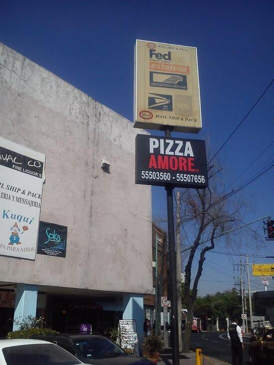 Menu at Pizza Amore Escenaria pizzeria, Mexico City, Av. San Jerónimo 21