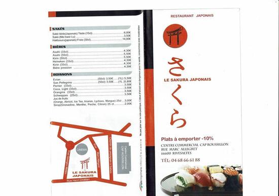Le Sakura Japonais restaurant, Rivesaltes - Restaurant menu and reviews