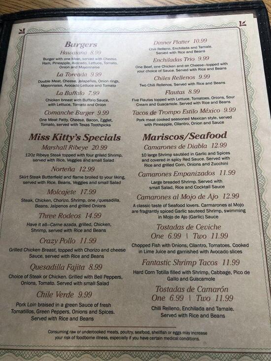 Menu At Miss Kitty s Cafe Dodge City menu-at-miss-kitty-s-cafe-dodge-city