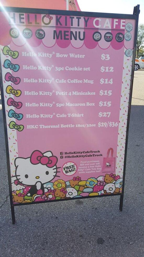 Menu at Hello Kitty Cafe Truck, Indianapolis