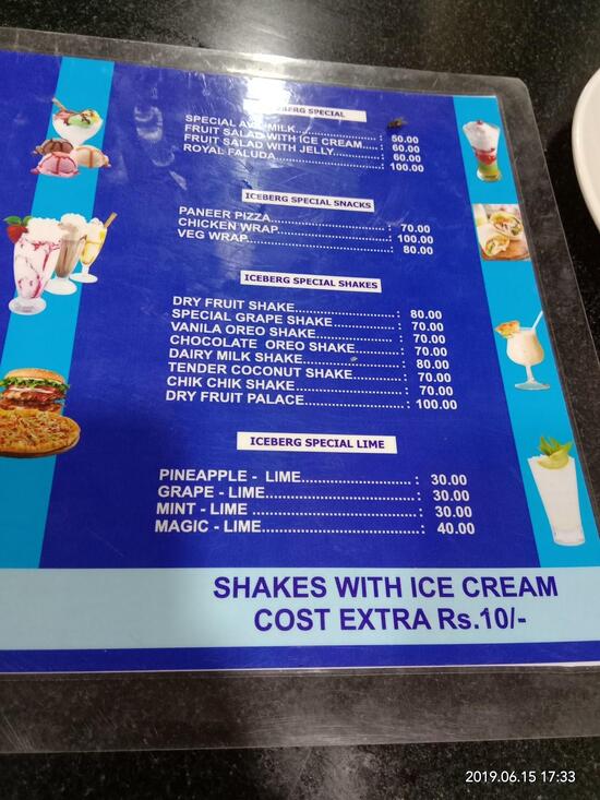 Menu at Ice Berg Cool Bar, Palakkad
