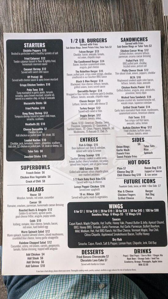 Menu at Icons Sports Bar & Grill, New Fairfield