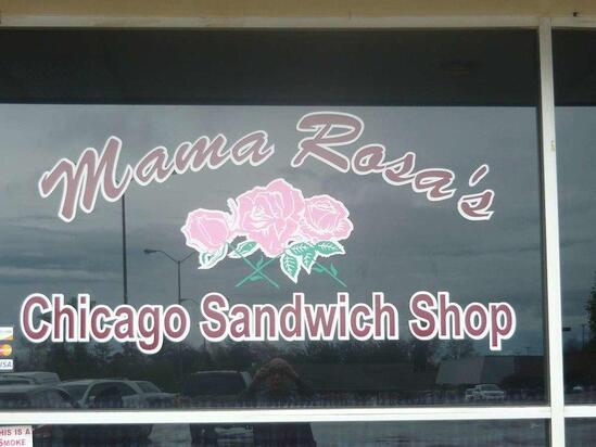 Menu at Mama Rosa's Chicago Sandwich restaurant, London