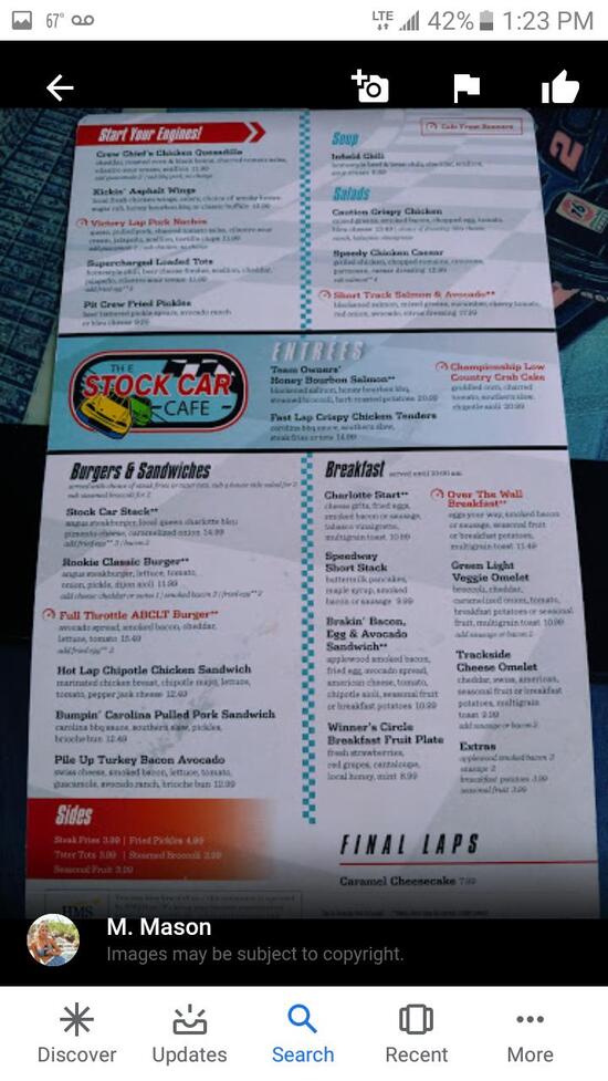 Carta de Stock car cafe, Cornelius