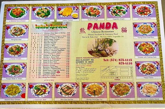 Panda Chinese Restaurant In Goshen - Restaurant Menu And Reviews
