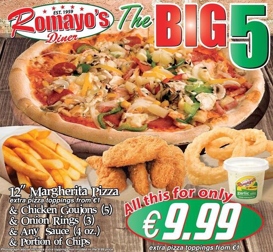 Menu at Romayo's Donnybrook restaurant, Dublin, 4 Donnybrook Rd