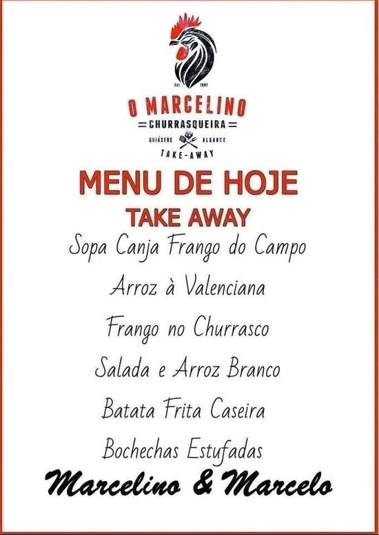 Menu at CHURRASQUEIRA O MARCELINO restaurant, Odiáxere