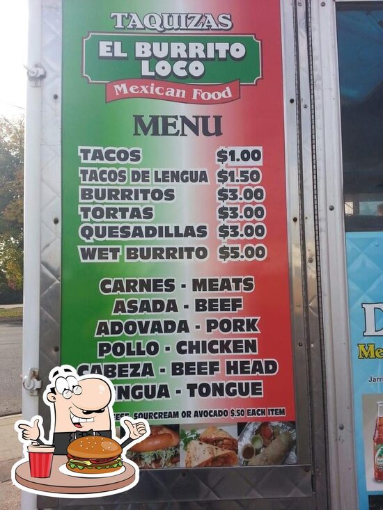 Menu at Taquizas El Burrito loco restaurant, Lodi