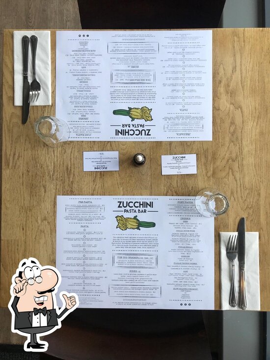 Menu at Zucchini Pasta Bar, Newcastle upon Tyne