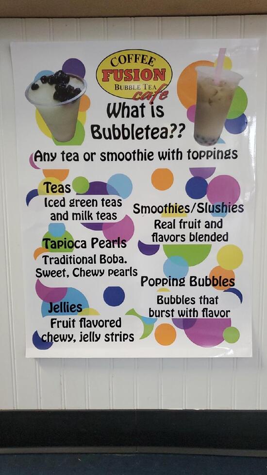 Menu at Coffee Fusion Bubble Tea Cafe, Biloxi