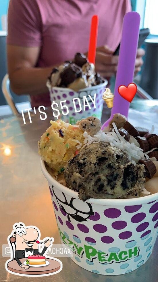 The Fuzzy Peach Frozen Yogurt Bar in Jacksonville Restaurant menu and