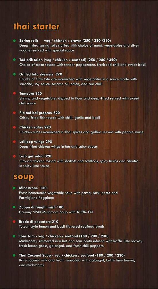 Menu at Mascarpone Cafe, Chennai, 191