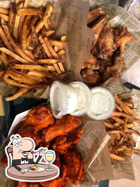 Menu at Wingstop restaurant, Maywood