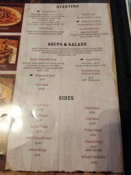 Menu at Hudson's Hickory House, LLC BBQ, Douglasville
