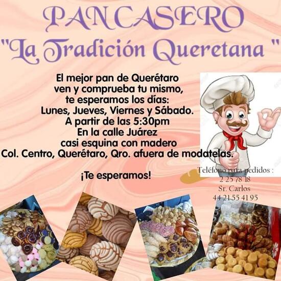 Carta de Pan Casero "La Tradición Queretana", Santiago de Querétaro