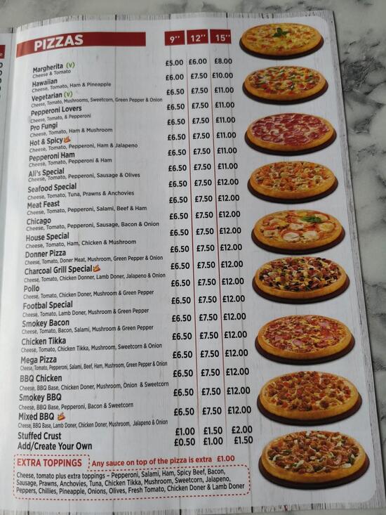 Menu at Charcoal Grill fast food, Wisbech