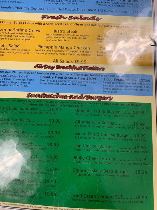Menu at Fresh Country Cafe, Zephyrhills, 6834 Gall Blvd