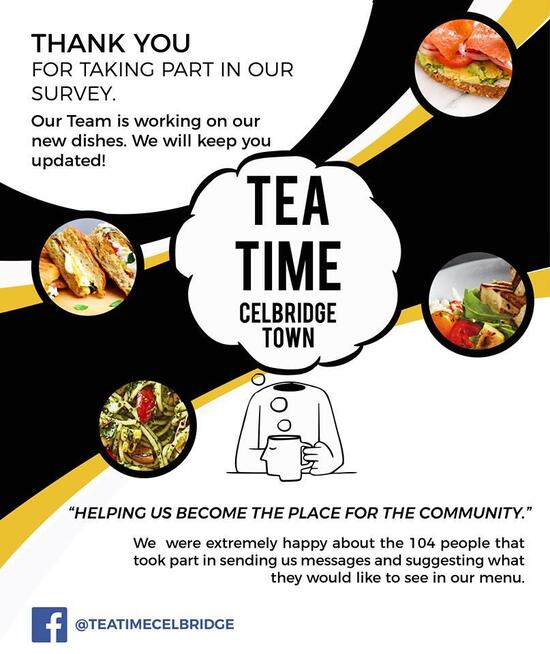 Menu at Tea Time Cafe, Celbridge