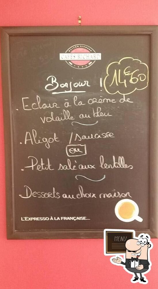 Carta de L'ARDOISE café, Mozac