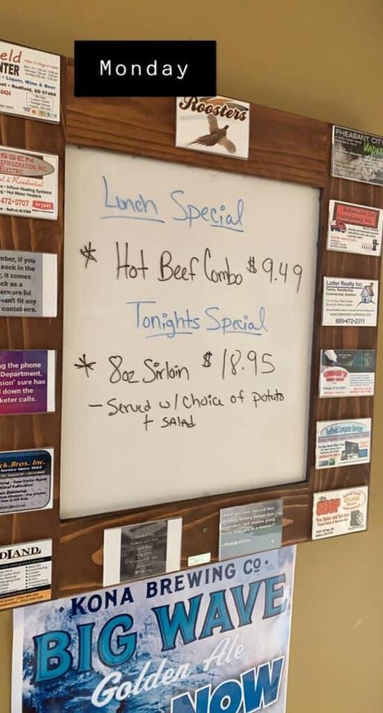 Menu at Roosters Bar & Grill, Redfield