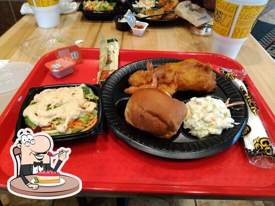 Menu at Golden Chick fast food, Gun Barrel City
