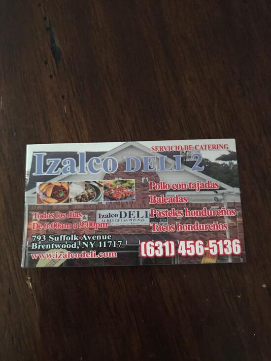 Menu at Izalco deli 2 restaurant, Brentwood