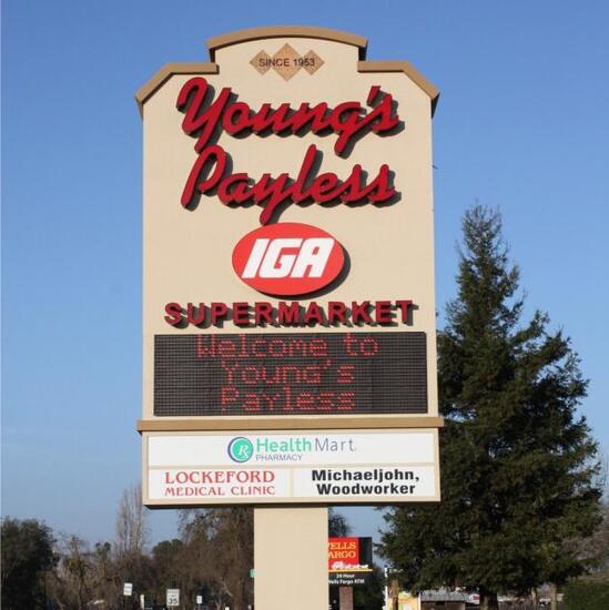Carta de Young’s Payless Market IGA, Lockeford