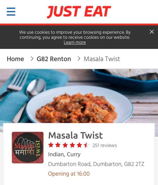 Menu At Masala Twist Restaurant Dumbarton