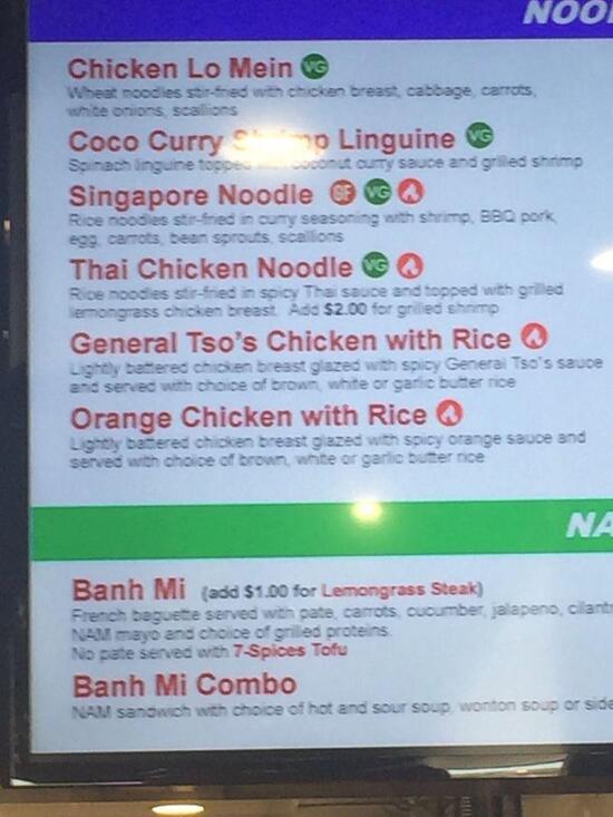 Menu at NAM Noodles and More Pasadena restaurant, Pasadena, East Sam
