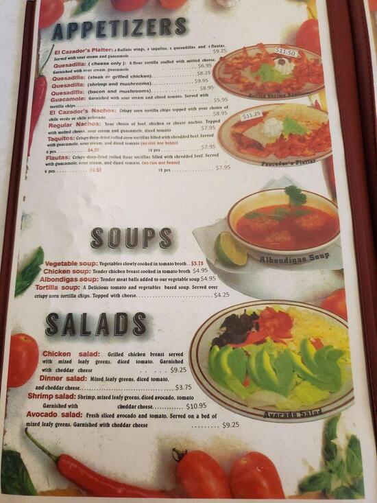 Menu at El Cazador | Mexican Restaurant, Buhl