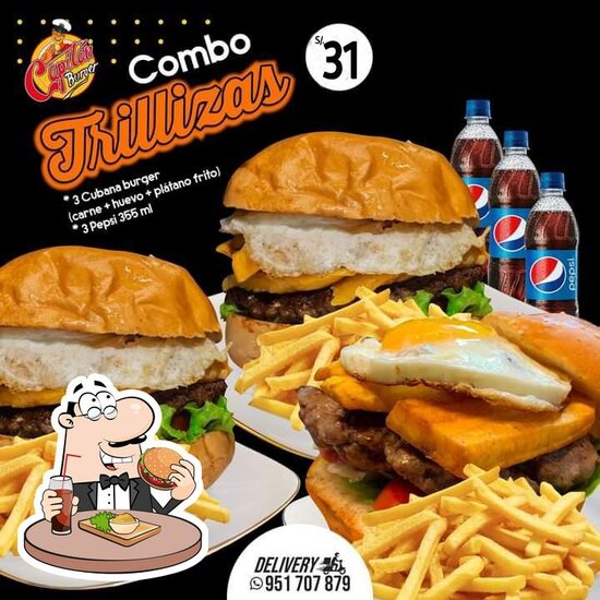 Carta del restaurante Capitán burger, Chiclayo, Penas 125