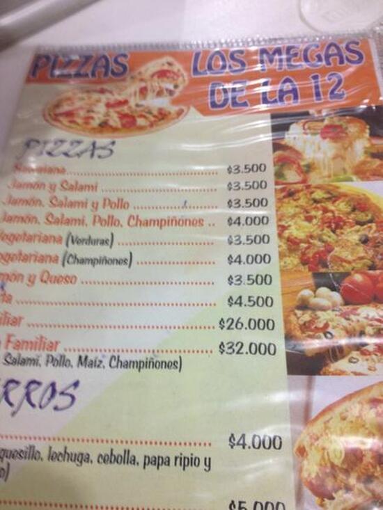 Menu at Pizza Los Mega De La 12 restaurant, Valledupar, Cl. 12 No.947