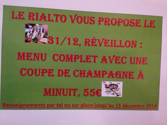 Menu at Le Rialto pizzeria, Mulhouse