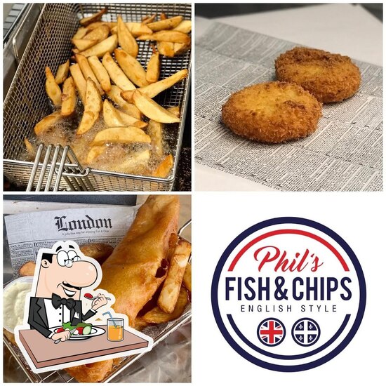 Menu au Phil's Fish & Chips restaurant, Québec, Chem. SaintLouis