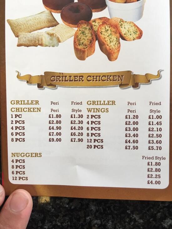 Menu at GRILLER Gravesend restaurant, Gravesend