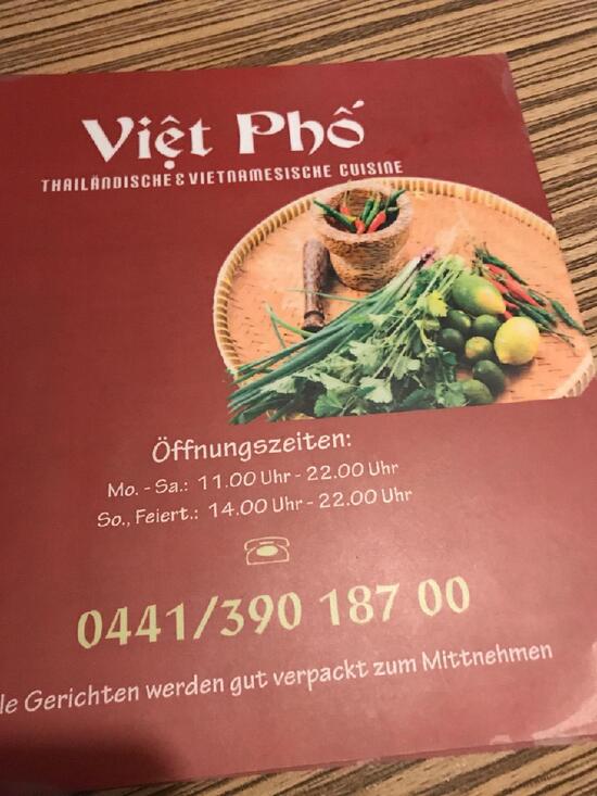 Pho viet меню