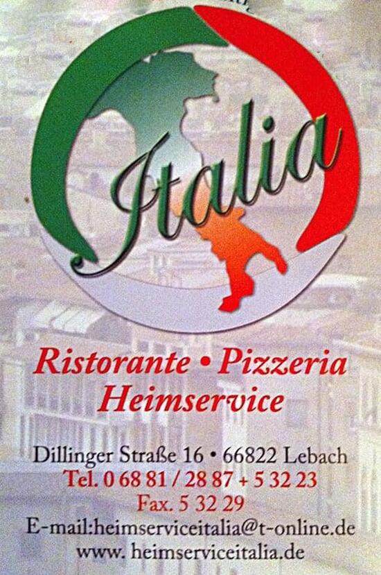 Speisekarte Von Pizza Heimservice Italia Lebach Lebach