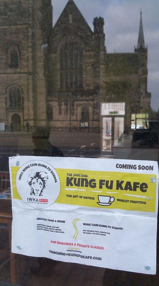 Menu at Kung Fu Kafe restaurant, Royal Leamington Spa