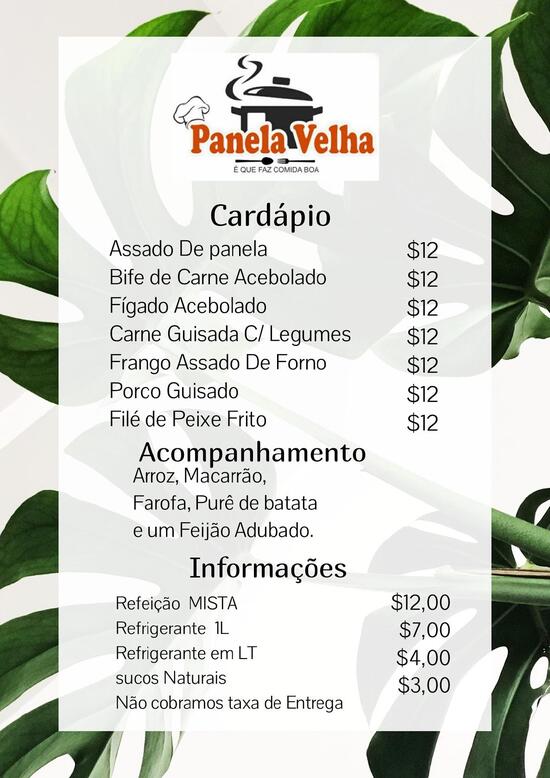 Menu Em Restaurante Panela Velha Brasil Av Amap