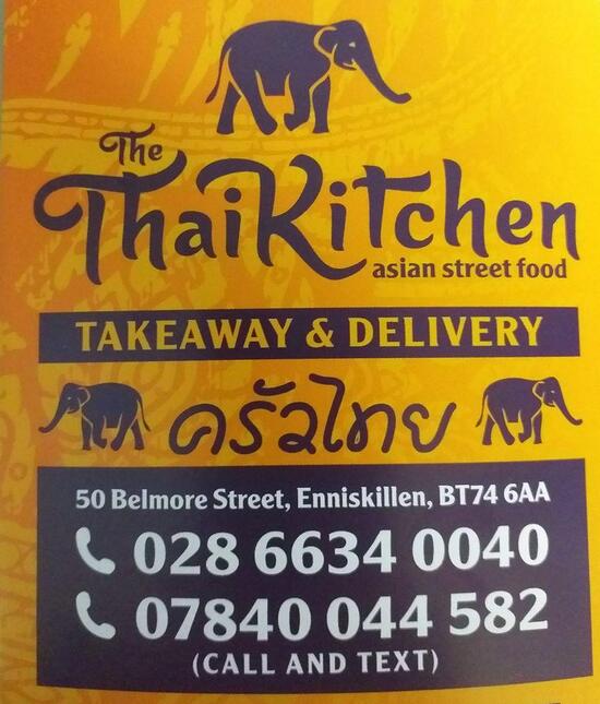 Menu at The Thaikitchen restaurant, Enniskillen, 52 Belmore St